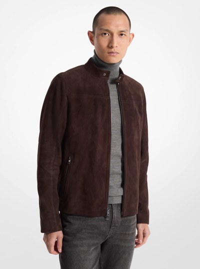 Suede Racer Jacket in CHOCOLATE | Michael Kors