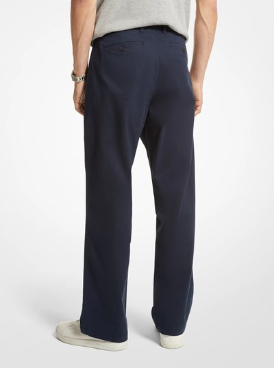 Stretch Cotton Wide-Leg Chino Pants