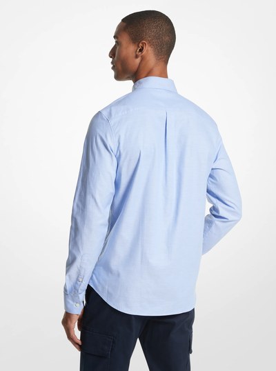 Stretch Cotton Oxford Shirt in Crew Blue | Michael Kors