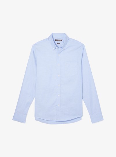Stretch Cotton Oxford Shirt in Crew Blue | Michael Kors