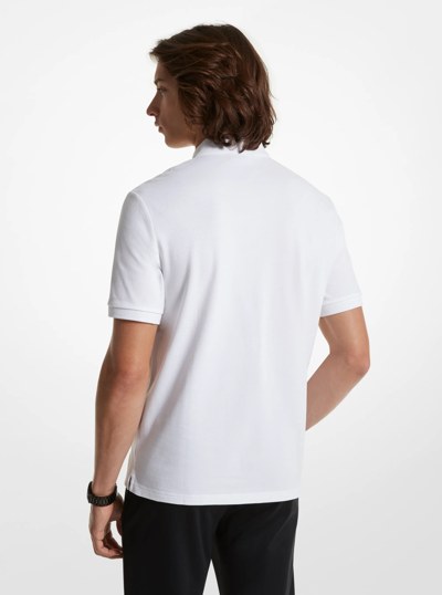 Cotton Half-Zip Polo Shirt in WHITE | Michael Kors