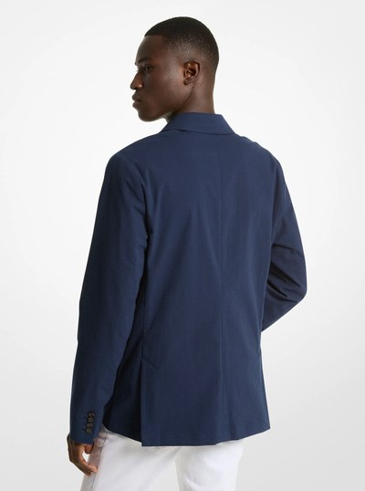 Seersucker Stretch-Cotton Blazer