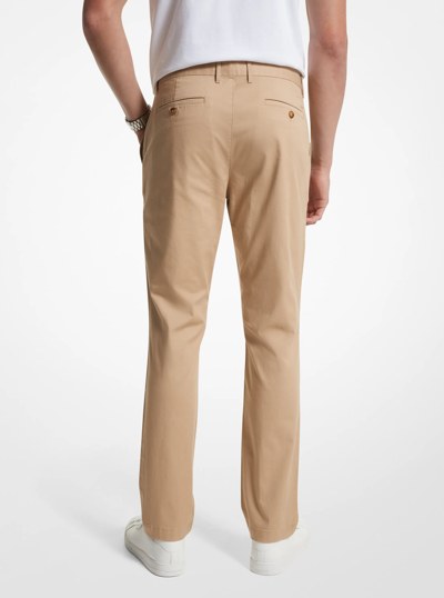 Slim-Fit Cotton Blend Chino Pants in KHAKI | Michael Kors