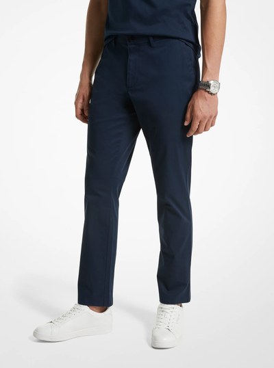 Slim-Fit Cotton Blend Chino Pants in MIDNIGHT | Michael Kors