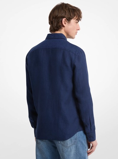 Linen Shirt in DRK MIDNIGHT | Michael Kors