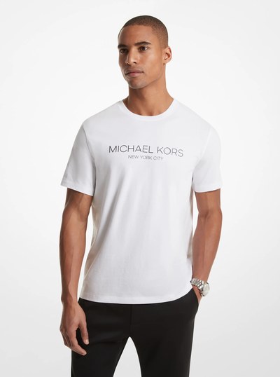 Graphic Logo Cotton T-Shirt in WHITE | Michael Kors
