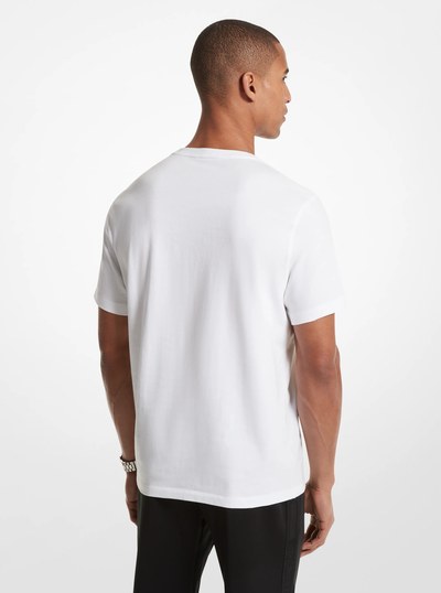 Graphic Logo Cotton T-Shirt in WHITE | Michael Kors