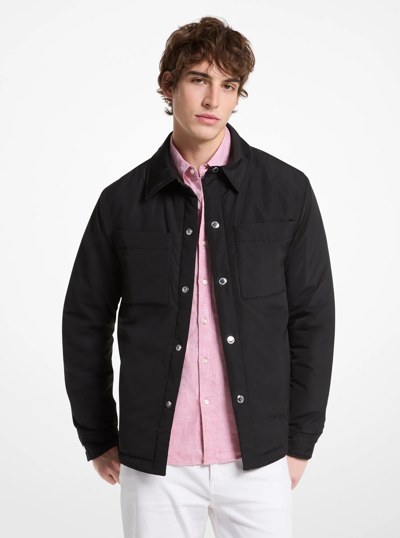 Woven Shirt Jacket in BLACK | Michael Kors