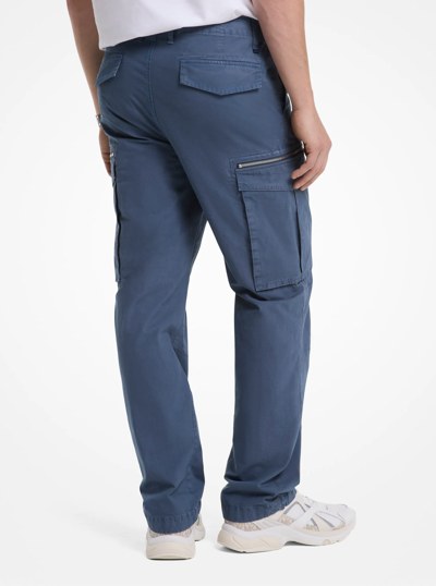 Stretch Cotton Poplin Cargo Pants in DK CHAMBRAY | Michael Kors