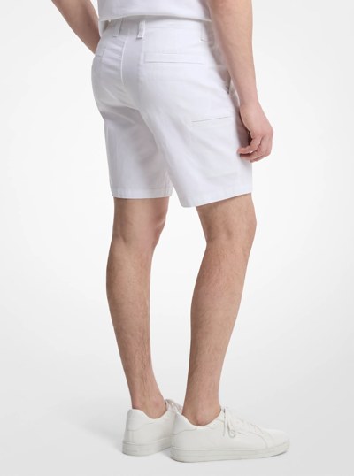 Stretch Cotton Shorts in WHITE | Michael Kors