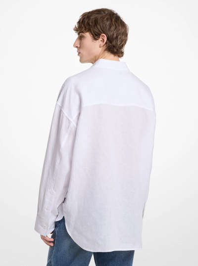 Oversized Linen Shirt in WHITE | Michael Kors