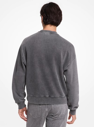 Cotton Crewneck Sweatshirt in BLACK | Michael Kors