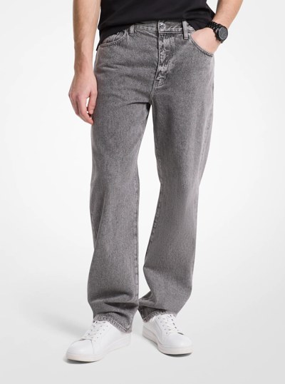 Finn Straight-Fit Denim Jeans in CONCRETE WASH | Michael Kors