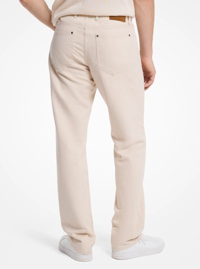Finn Straight-Fit Stretch Denim Jeans in ECRU | Michael Kors