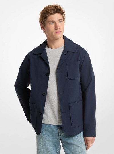Cotton-and-Linen Blend Chore Coat in MIDNIGHT | Michael Kors