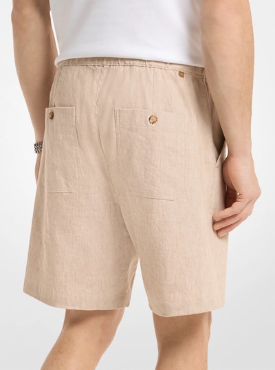 Linen Blend Shorts in KHAKI | Michael Kors
