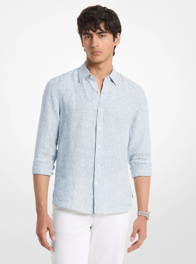 Striped Linen Shirt in CHAMBRAY | Michael Kors