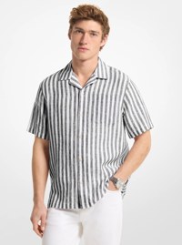 Striped Linen Camp Shirt
