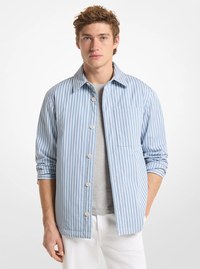 Striped Cotton Poplin Shirt Jacket