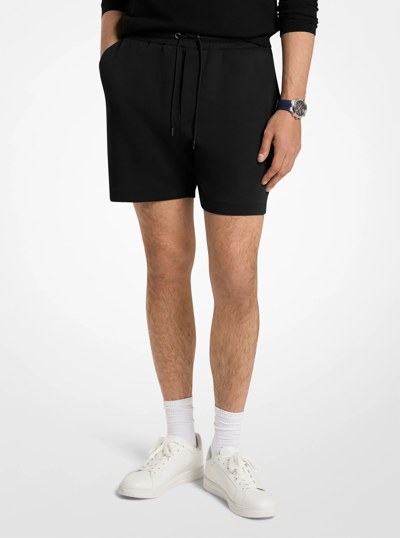 Logo Pocket Cotton Blend Shorts in BLACK | Michael Kors