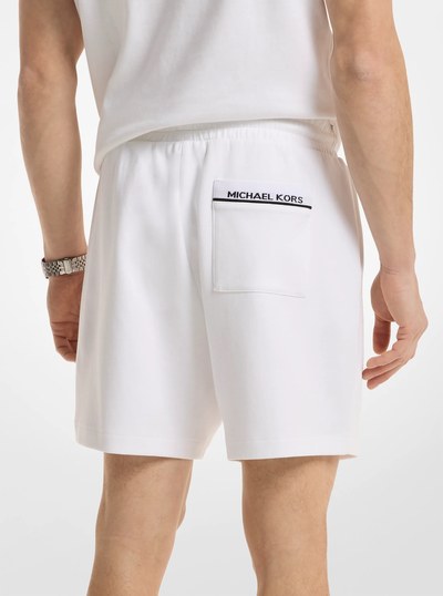Logo Pocket Cotton Blend Shorts in WHITE | Michael Kors