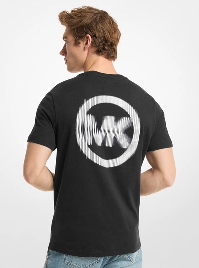 Graphic Logo Cotton Jersey T-Shirt in BLACK | Michael Kors