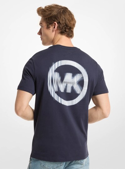 Graphic Logo Cotton Jersey T-Shirt in MIDNIGHT | Michael Kors