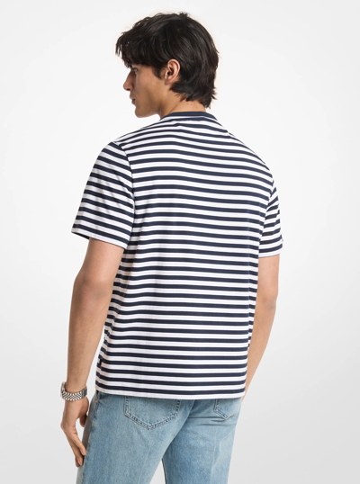 Provence Striped Cotton Jersey T-Shirt in MIDNIGHT | Michael Kors