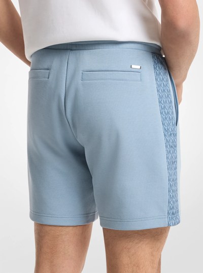 Logo Tape Cotton Blend Shorts in CHAMBRAY | Michael Kors
