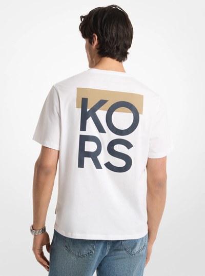 Graphic Logo Cotton Jersey T-Shirt in WHITE | Michael Kors