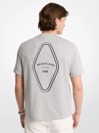 Graphic Logo Cotton T-Shirt in HEATHER GREY | Michael Kors