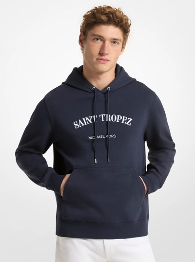 Saint Tropez Cotton Blend Hoodie in MIDNIGHT | Michael Kors