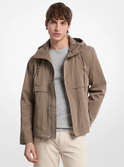 Nylon Twill Windbreaker Jacket in CHESTNUT | Michael Kors