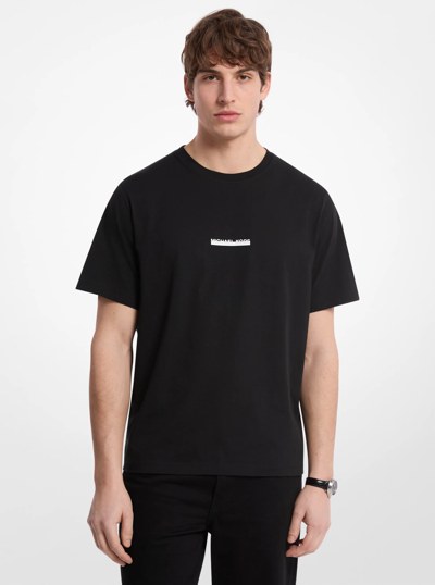 Logo Cotton T-Shirt in BLACK | Michael Kors