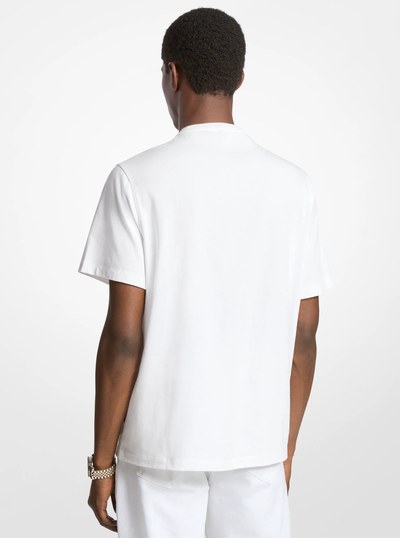 Logo Embossed Cotton Jersey T-Shirt in WHITE | Michael Kors