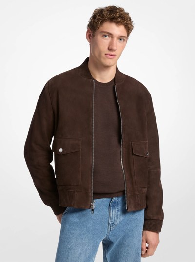 Suede Bomber Jacket in CHOCOLATE | Michael Kors