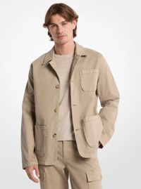 Chaqueta estilo utilitario de sarga de algod&oacute;n el&aacute;stico