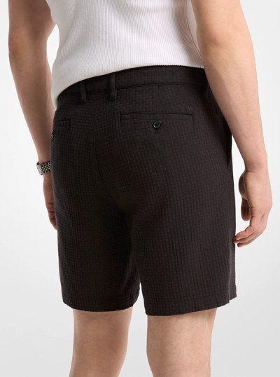 Cotton Waffle Shorts in BLACK | Michael Kors
