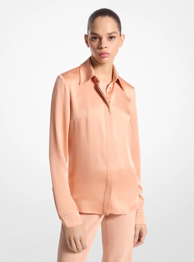 Hansen Charmeuse Shirt in PEACH | Michael Kors