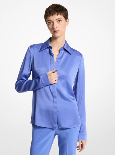 Hansen Charmeuse Shirt in AZURE | Michael Kors