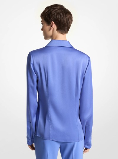 Hansen Charmeuse Shirt in AZURE | Michael Kors