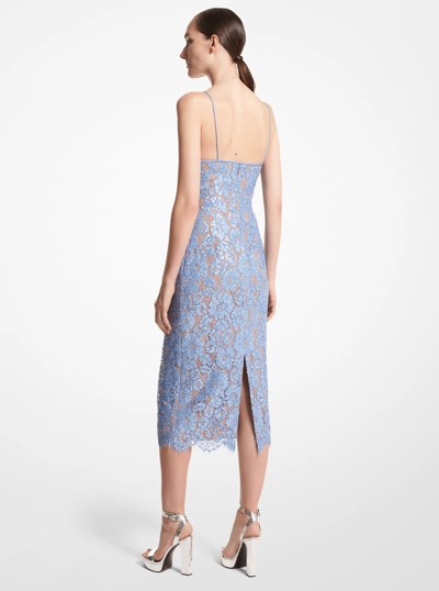 Hand-Embroidered Sequin Floral Lace Slip Dress in COAST | Michael Kors