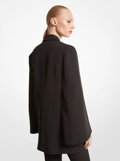Wool Gabardine Cape Jacket in CHOCOLATE | Michael Kors