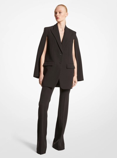 Wool Gabardine Cape Jacket in CHOCOLATE | Michael Kors