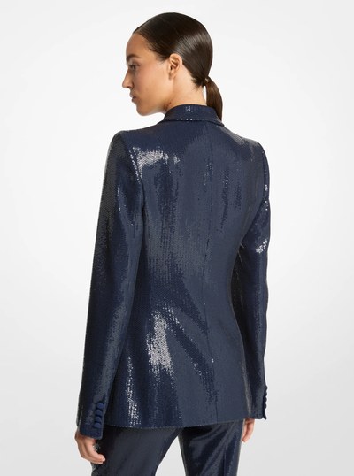 Sequin Embroidered Blazer in MARITIME | Michael Kors