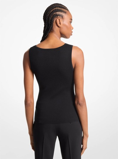 Bette Cashmere Scoopneck Tank in BLACK | Michael Kors