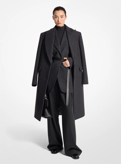 Wool Melton Chesterfield Coat in CHARCOAL | Michael Kors