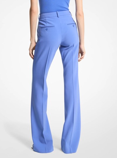 Haylee Stretch Pebble Crepe Flared Trousers in AZURE | Michael Kors