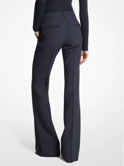 Haylee Double Crepe Sabl&eacute; Flared Trousers in MIDNIGHT | Michael Kors
