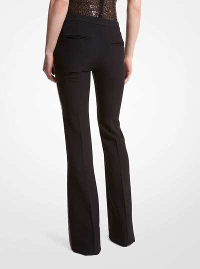 Haylee Hand-Embellished Sequin Double Crepe Sabl&eacute; Trousers in BLACK | Michael Kors